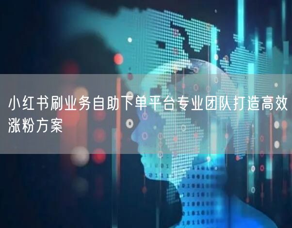 小红书刷业务自助下单平台专业团队打造高效涨粉方案