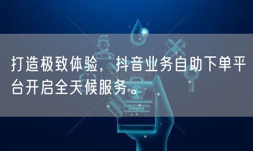 打造极致体验,抖音业务自助下单平台开启全天候服务。