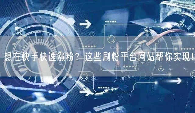 想在快手快速涨粉?这些刷粉平台网站帮你实现!