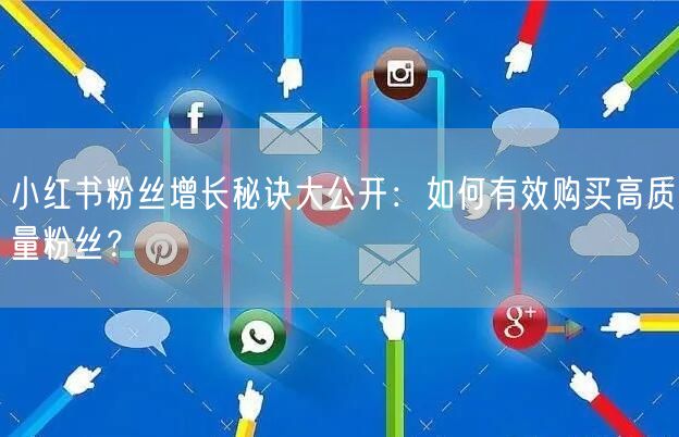 小红书粉丝增长秘诀大公开:如何有效购买高质量粉丝?